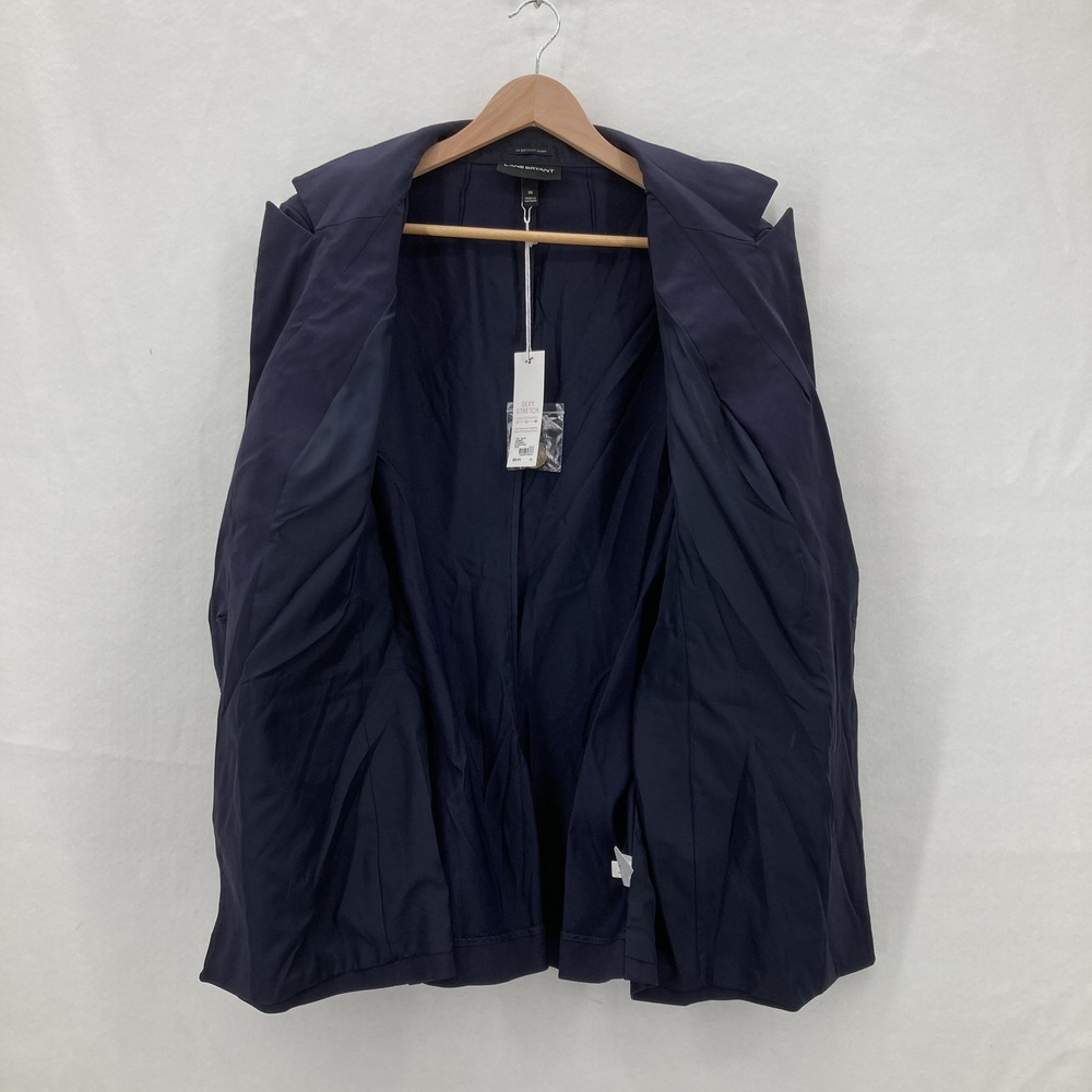 Lane Bryant The Bryant Blazer Womens 20 Navy Blue Sexy Stretch Gold Button NWT - Picture 8 of 16